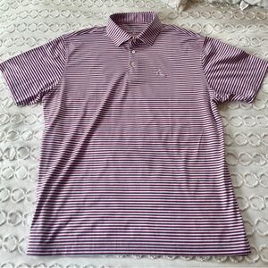 Rhoback Men’s Red/White/Blue Stripe USA Flag Polo, XL